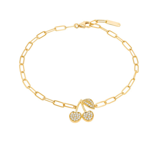 Cherry Sun Links Bracelet in Diamond - 18k Gold - Lynor