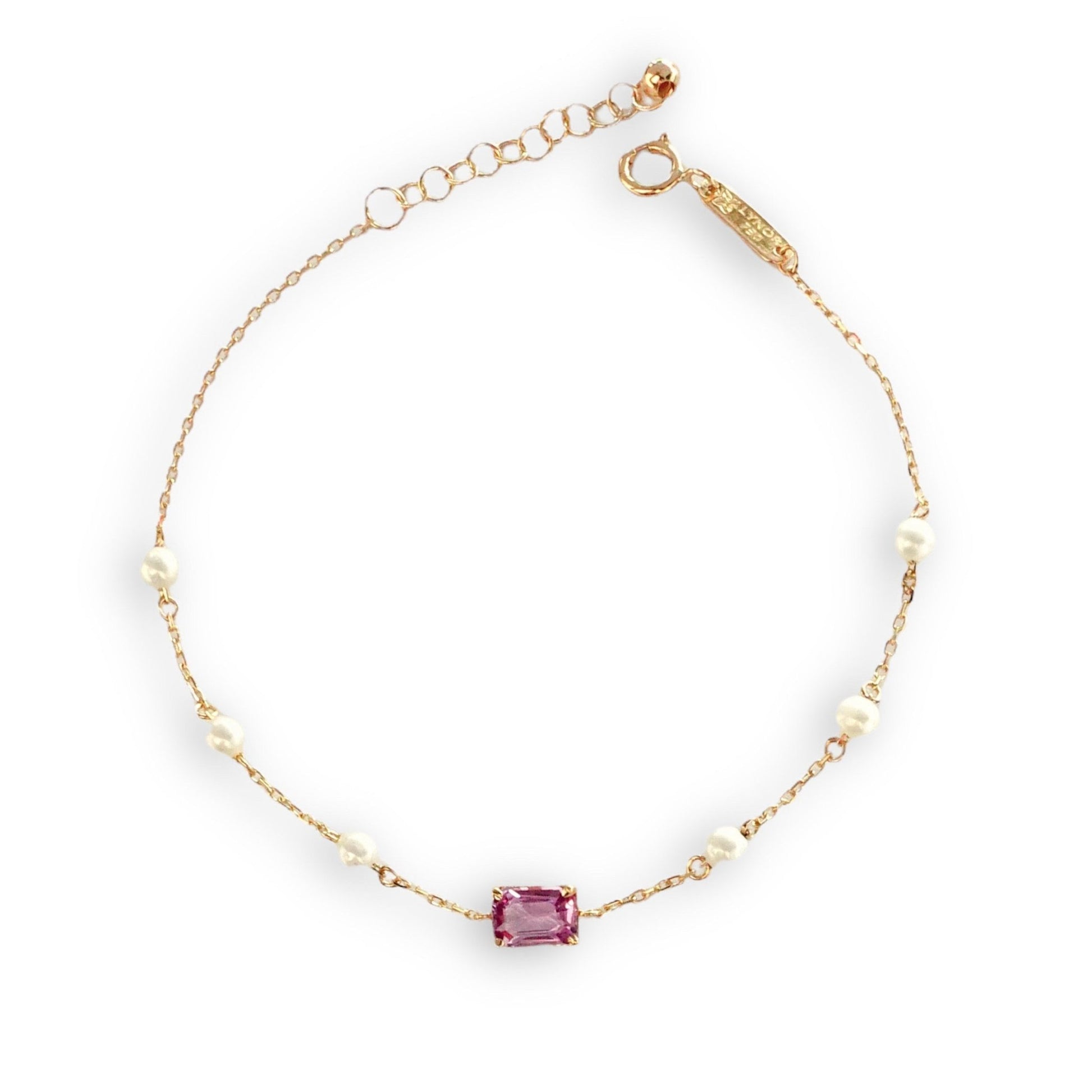 Ciel Bracelet in Diamond and Pink Sapphire - 18k Gold - Lynor