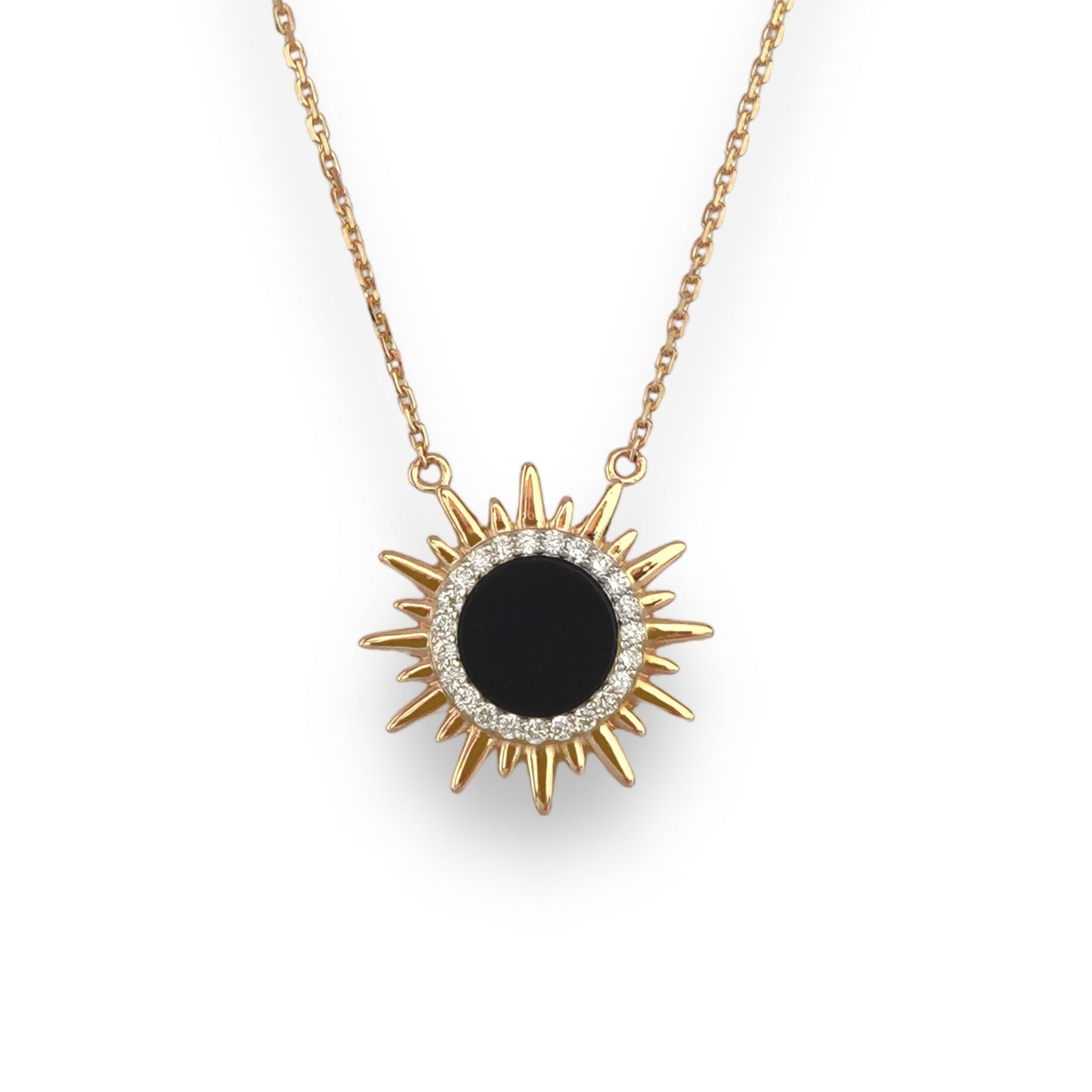 Clara Necklace in Diamond and Black Onyx - 18k Gold - Lynor