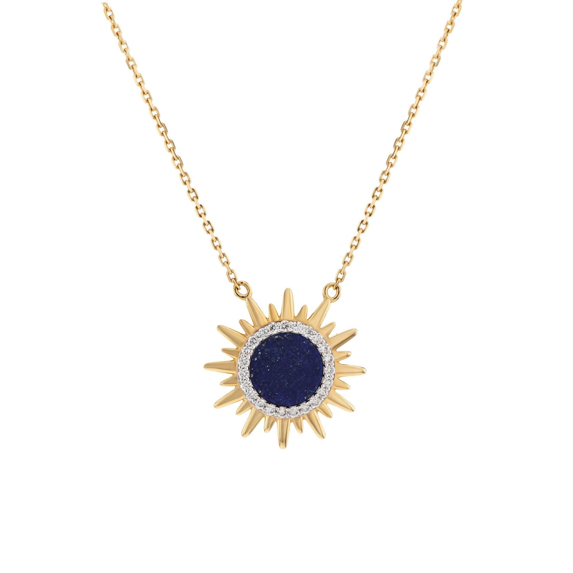 Clara Necklace in Diamond and Lapis Lazuli - 18k Gold - Lynor