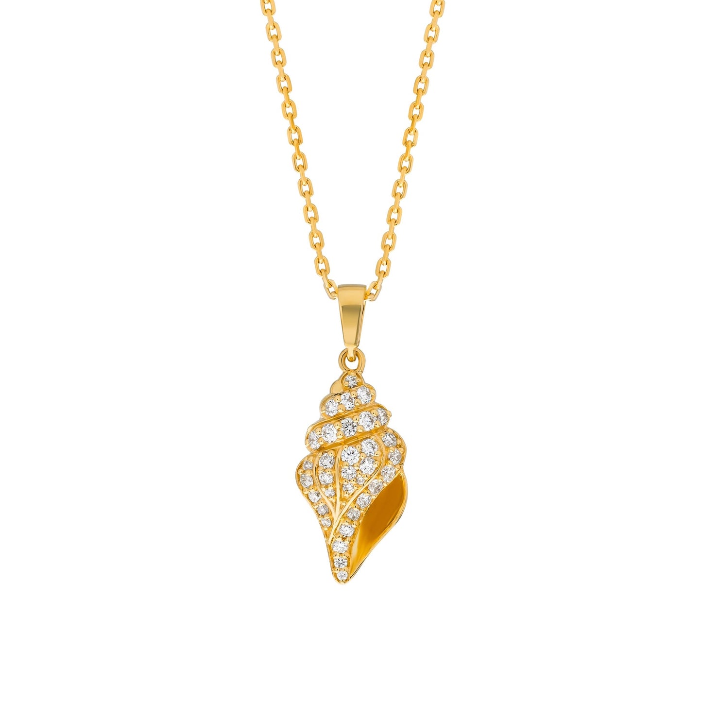 Conch Shell Necklace in Diamond - 18k Gold - Lynor