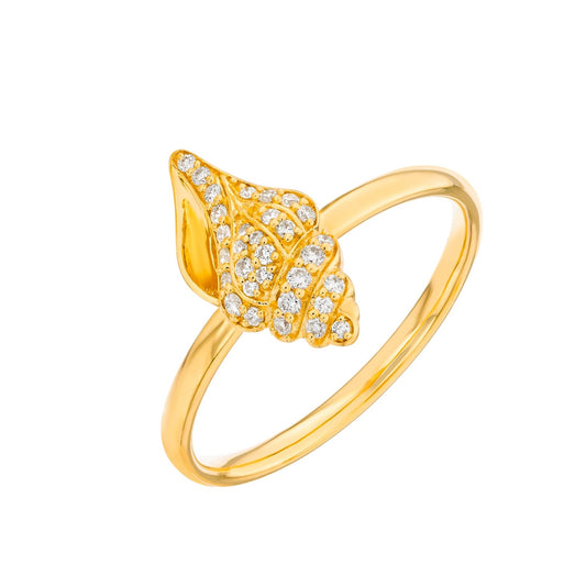 Conch Shell Ring in Diamond - 18k Gold - Lynor