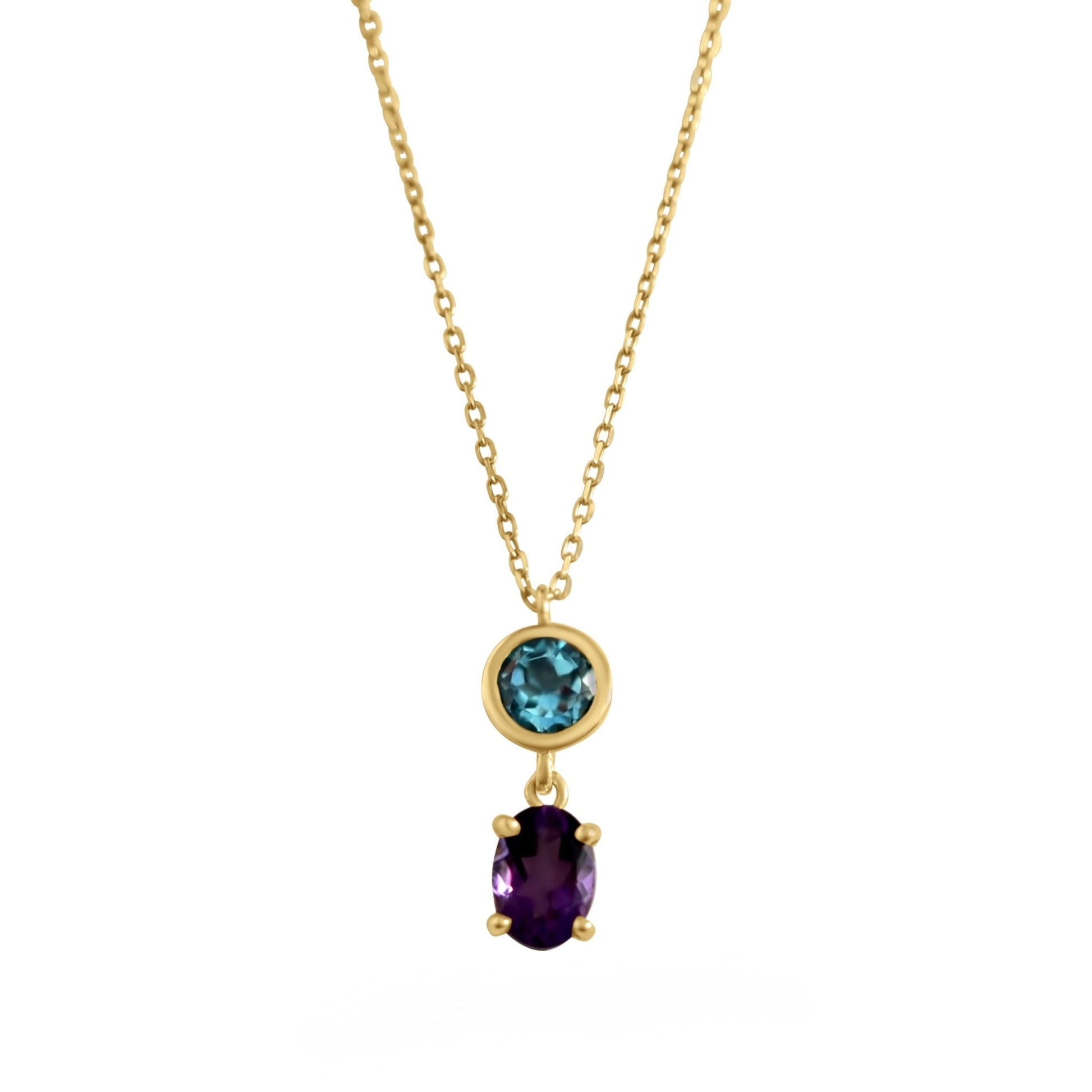 Demi Necklace in Topaz and Amethyst - 18k Gold - Lynor