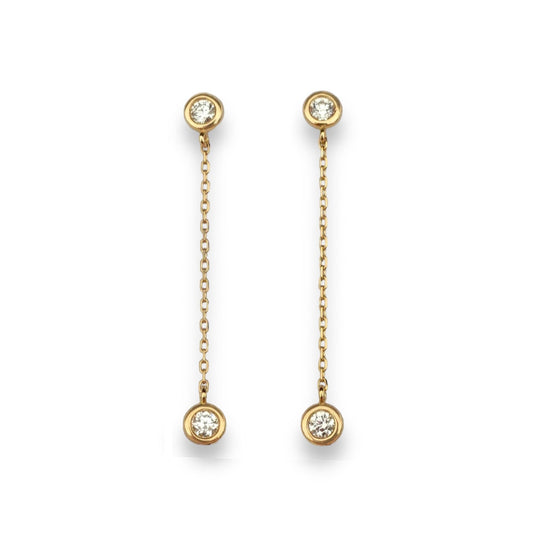 Diamond Drop Earrings - 18k Gold - Lynor