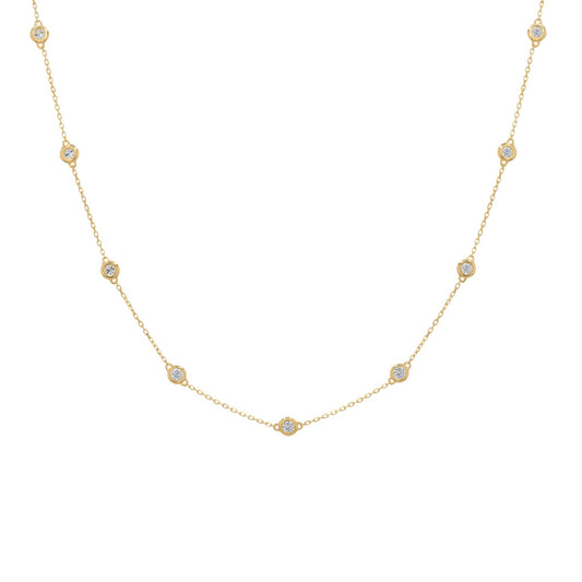 Dotted Necklace in Diamond - 18k Gold - Lynor