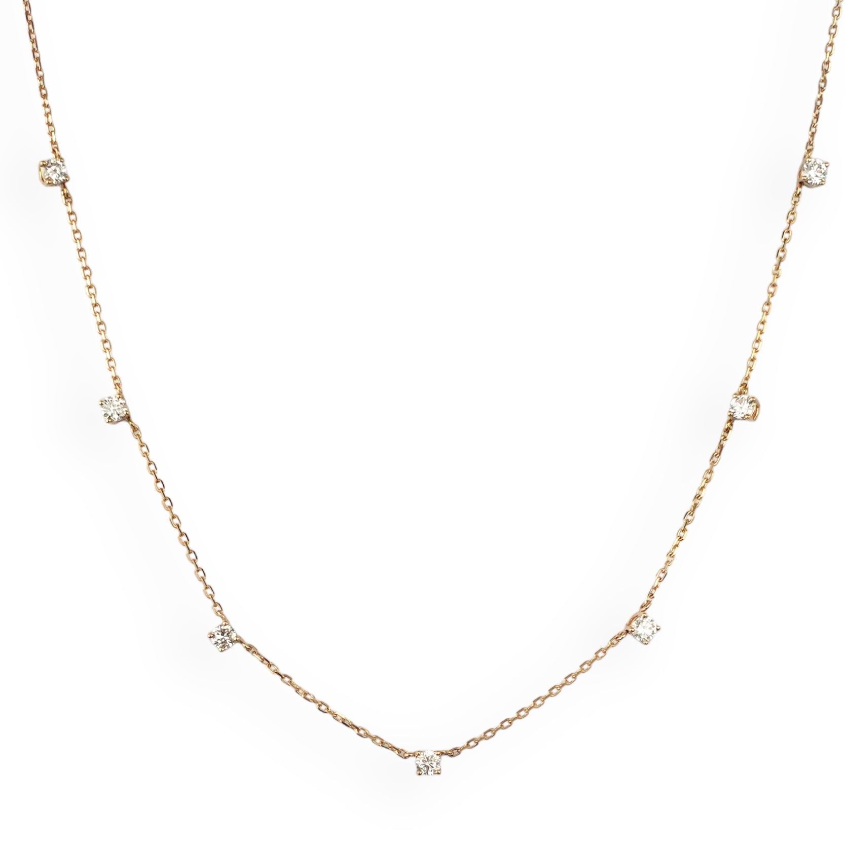 Dotted Necklace in Diamond - 18k Gold - Lynor