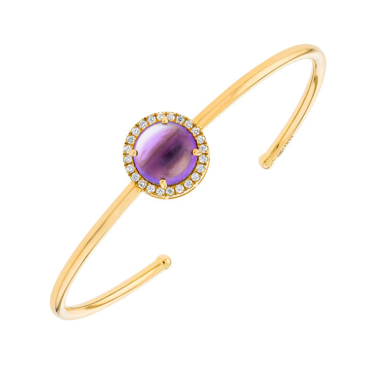 Elira Bangle in Diamond and Amethyst - 18k Gold - Lynor