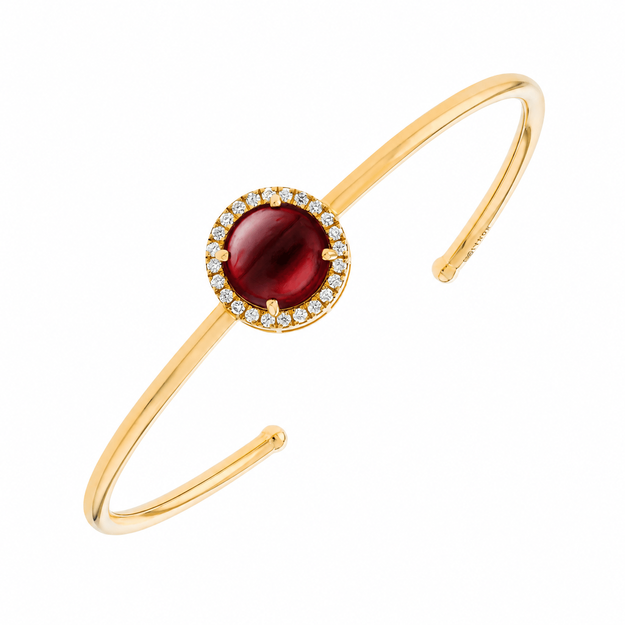Elira Bangle in Diamond and Garnet - 18k Gold - Lynor