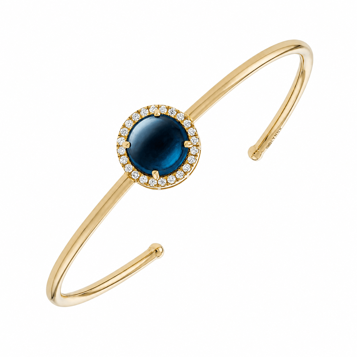 Elira Bangle in Diamond and London - Blue Topaz - 18k Gold - Lynor