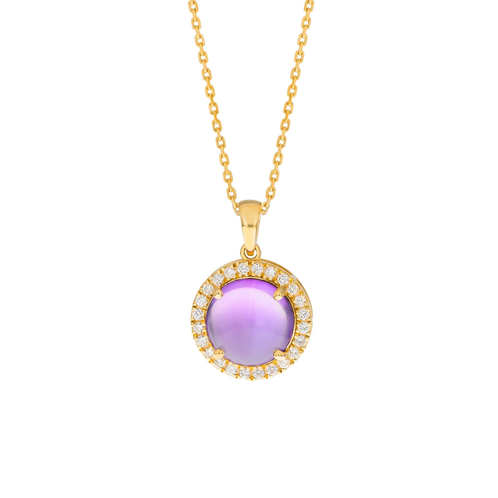 Elira Necklace in Diamond and Amethyst - 18k Gold - Lynor