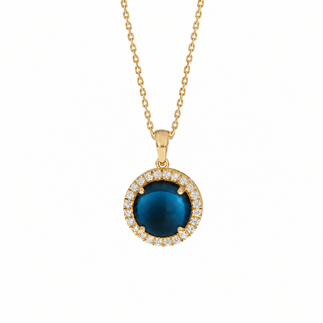 Elira Necklace in Diamond and London - Blue Topaz - 18k Gold - Lynor