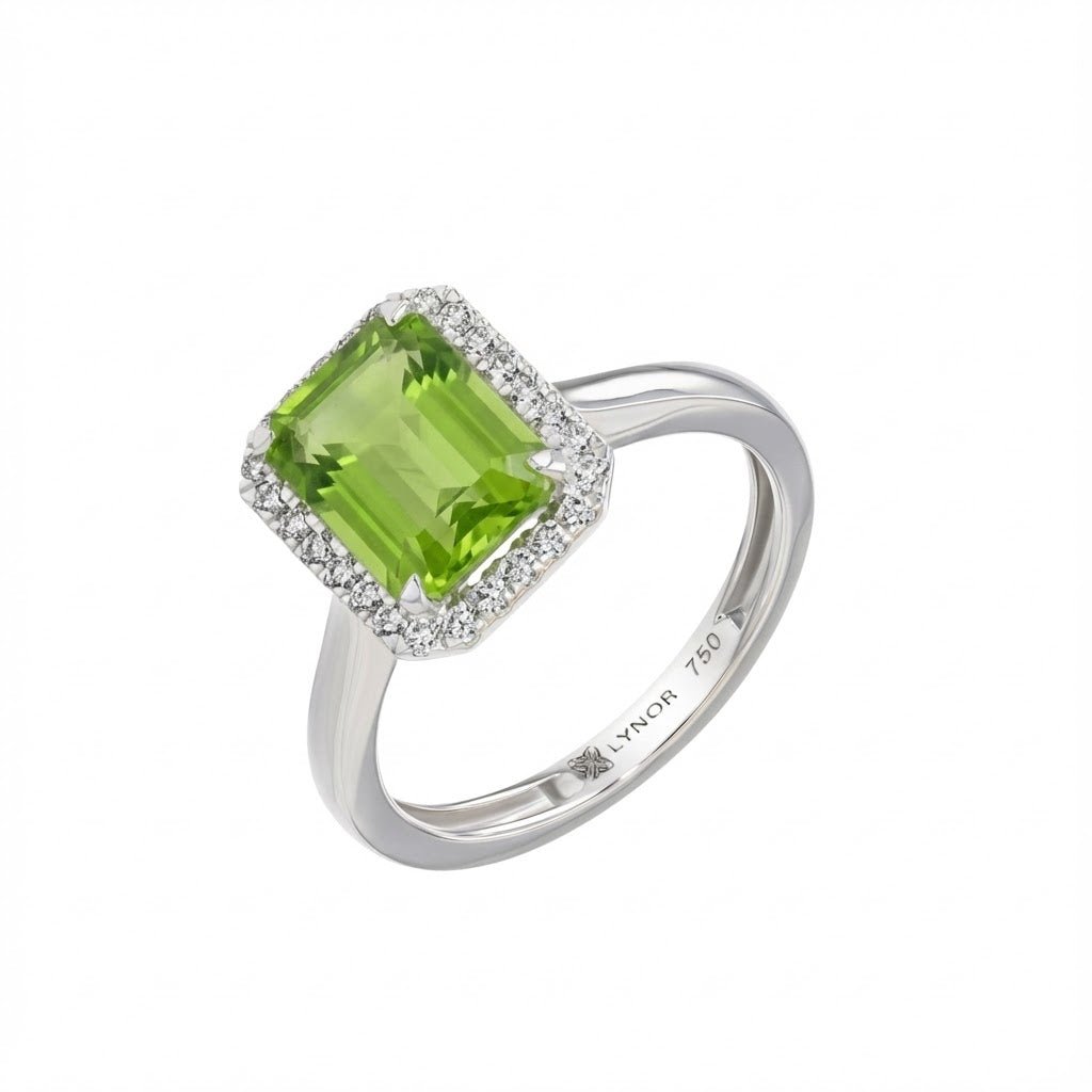 Ellis Ring in Diamond and Peridot - 18k Gold - Lynor