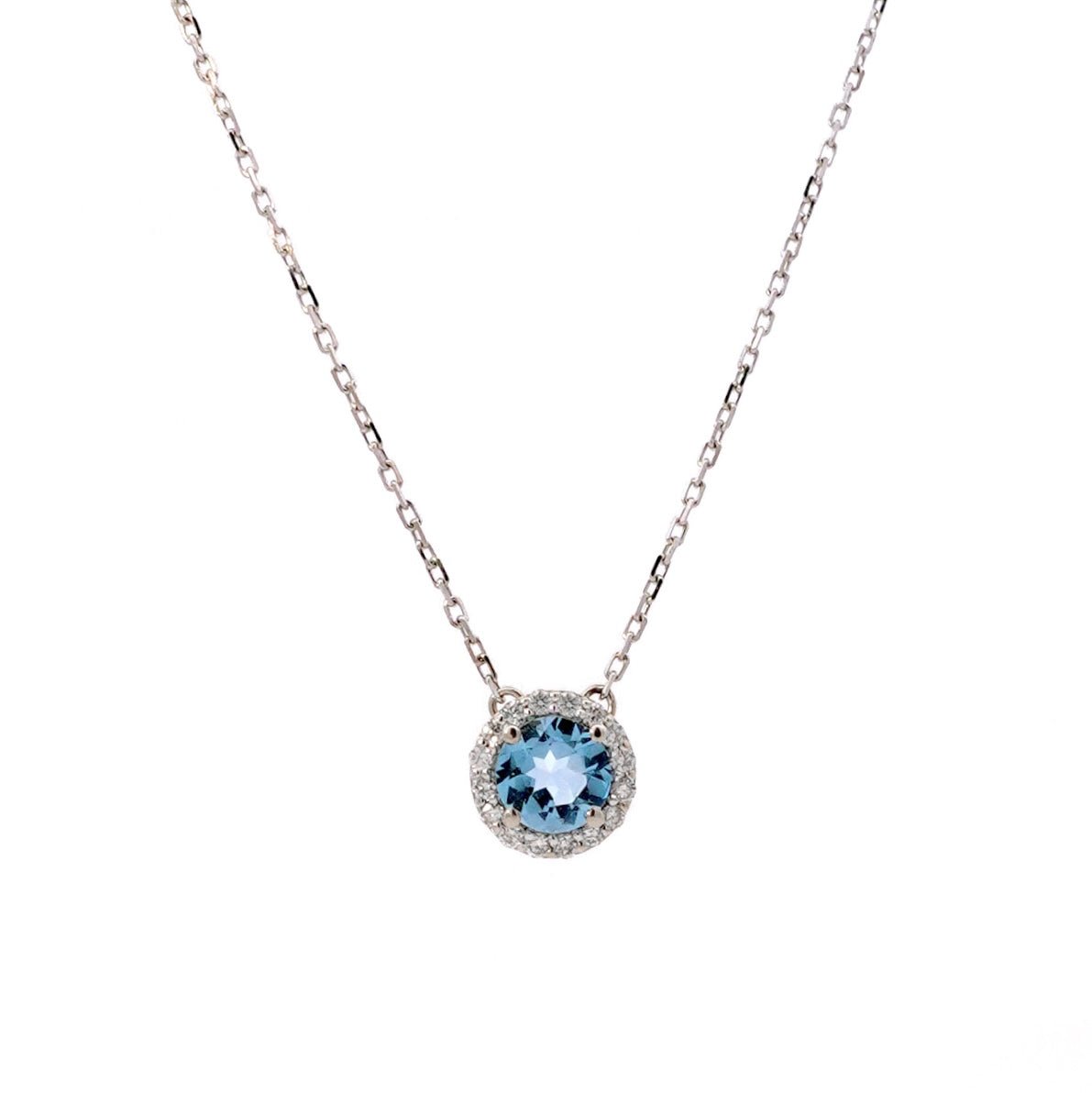 Elona Necklace in Diamond and Topaz - White Gold - 18k Gold - Lynor