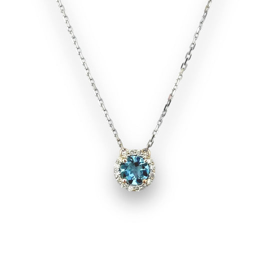 Elona Necklace in Diamond and Topaz - White Gold - 18k Gold - Lynor