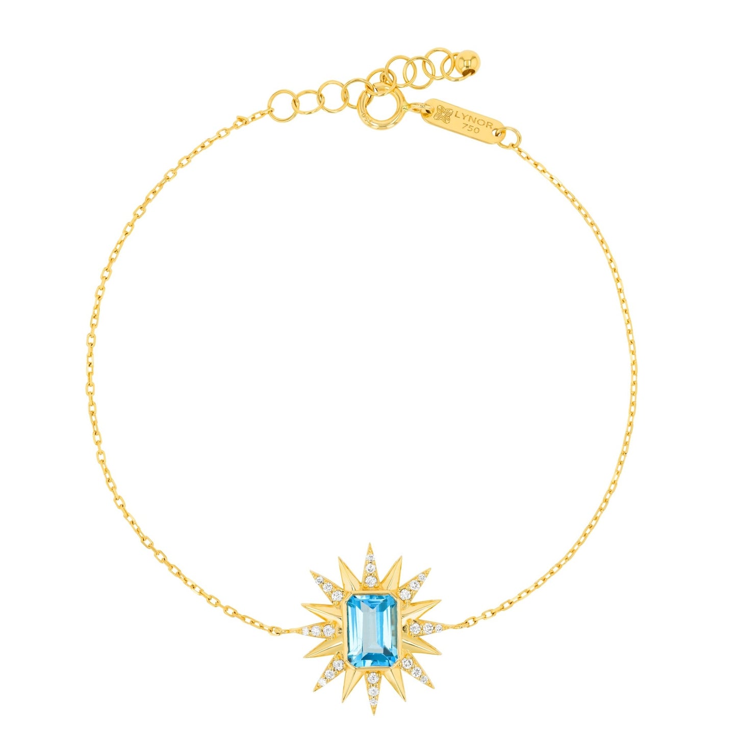 Estelle Bracelet in Diamond and Topaz - 18k Gold - Lynor