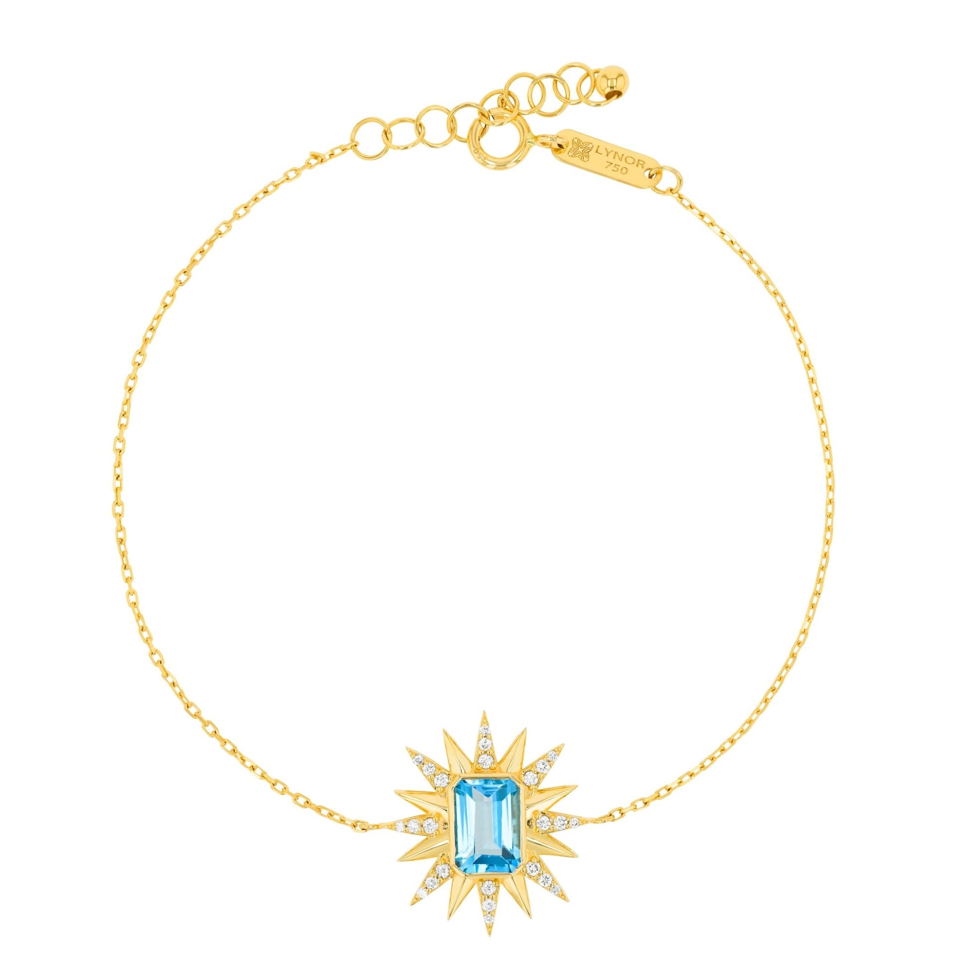 Estelle Bracelet in Diamond and Topaz - 18k Gold - Lynor