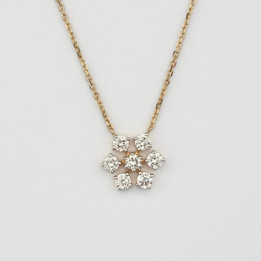 Flower Necklace in Lab - Grown Diamond - 18k Gold - Lynor