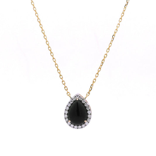 Garda Necklace in Diamond and Black Onyx - 18k Gold - Lynor