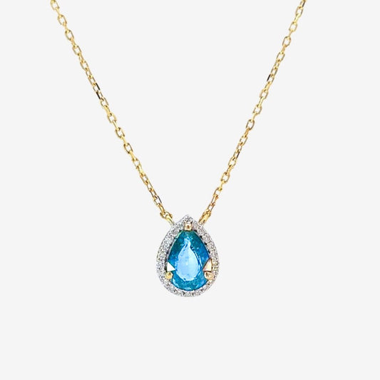 Garda Necklace in Diamond and Topaz - 18k Gold - Lynor