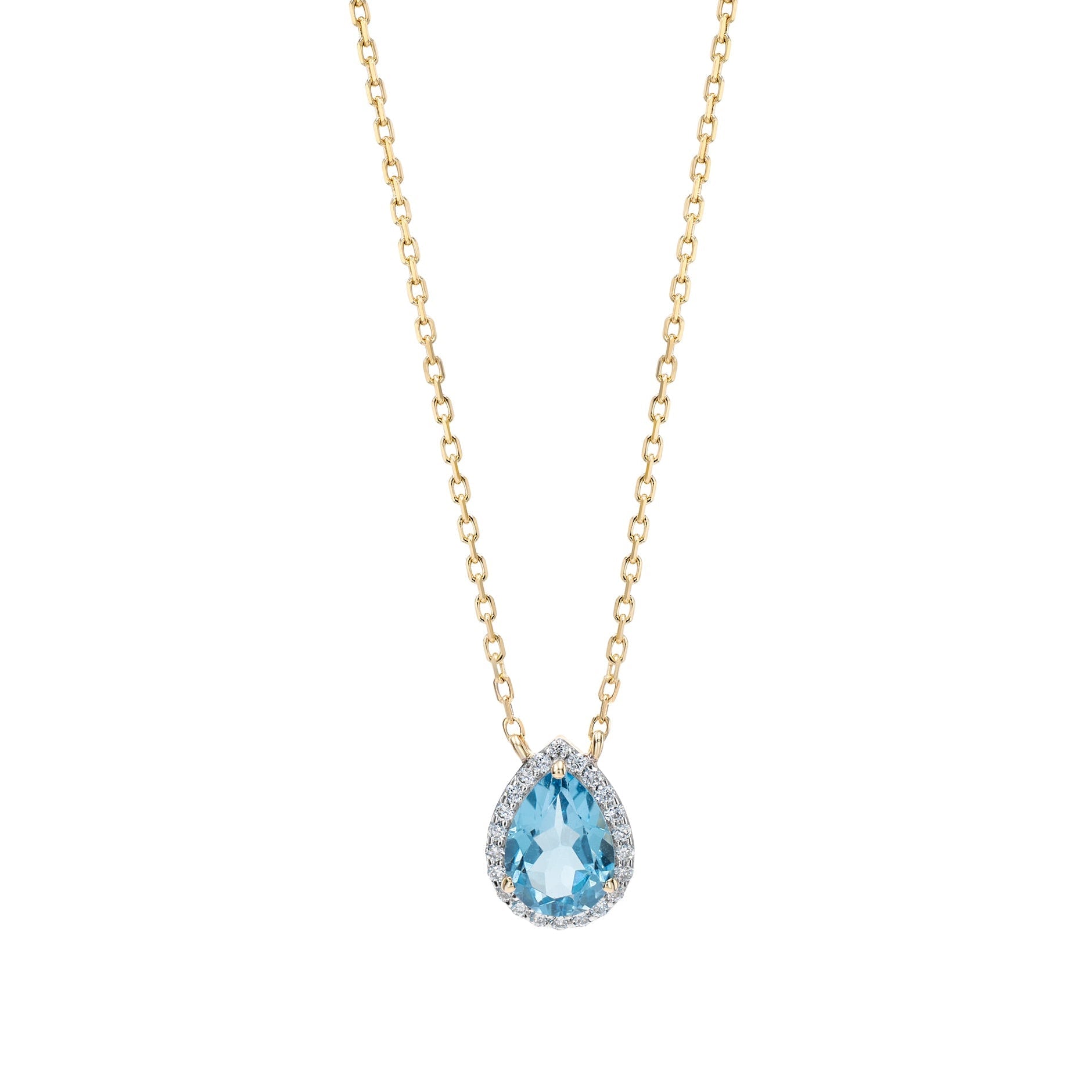 Garda Necklace in Diamond and Topaz - 18k Gold - Lynor