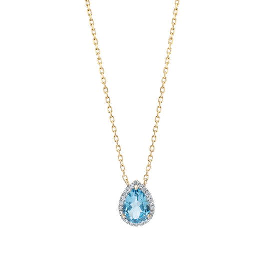Garda Necklace in Diamond and Topaz - 18k Gold - Lynor