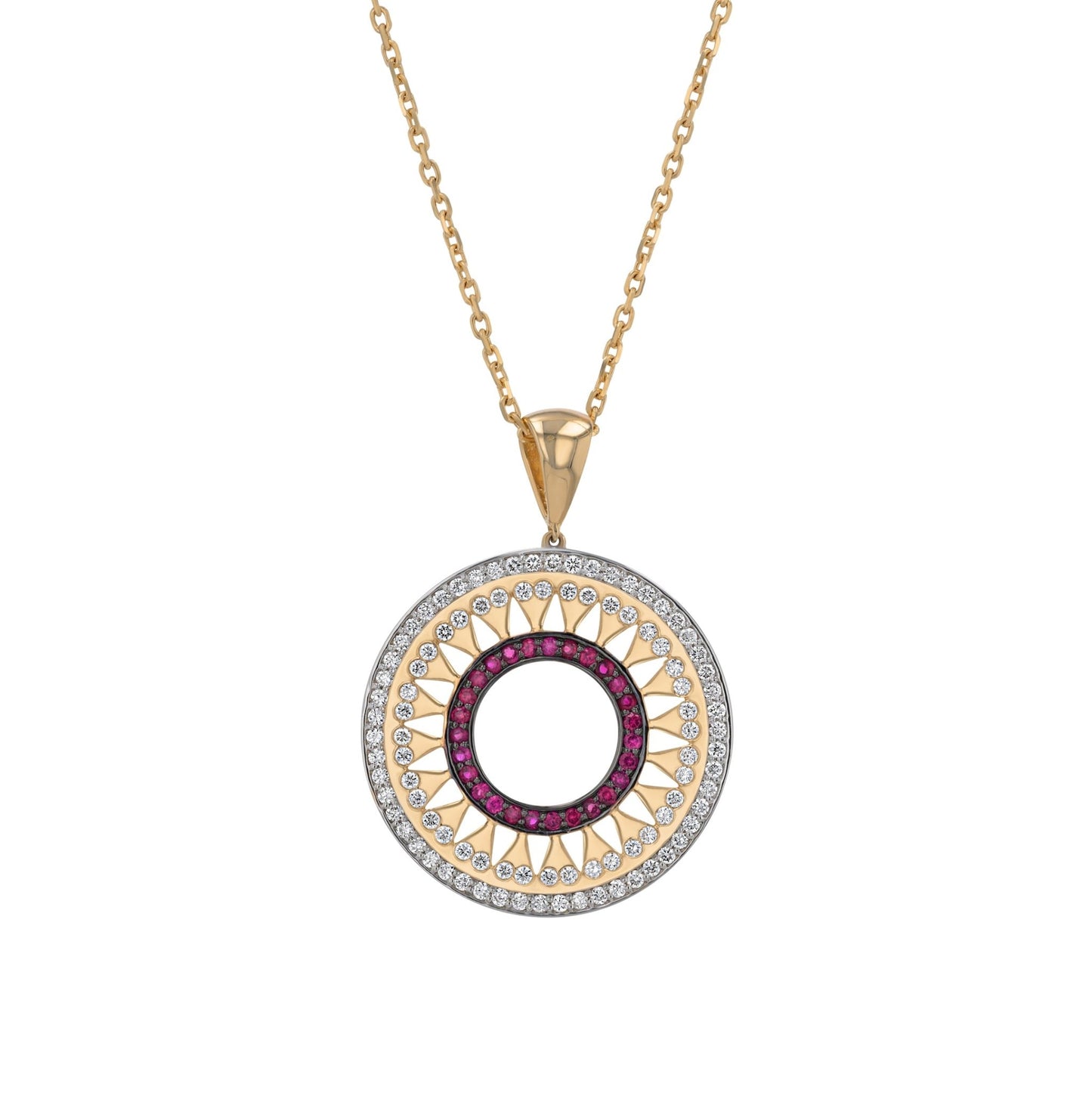 Granada Necklace in Diamond and Ruby - 18k Gold - Lynor