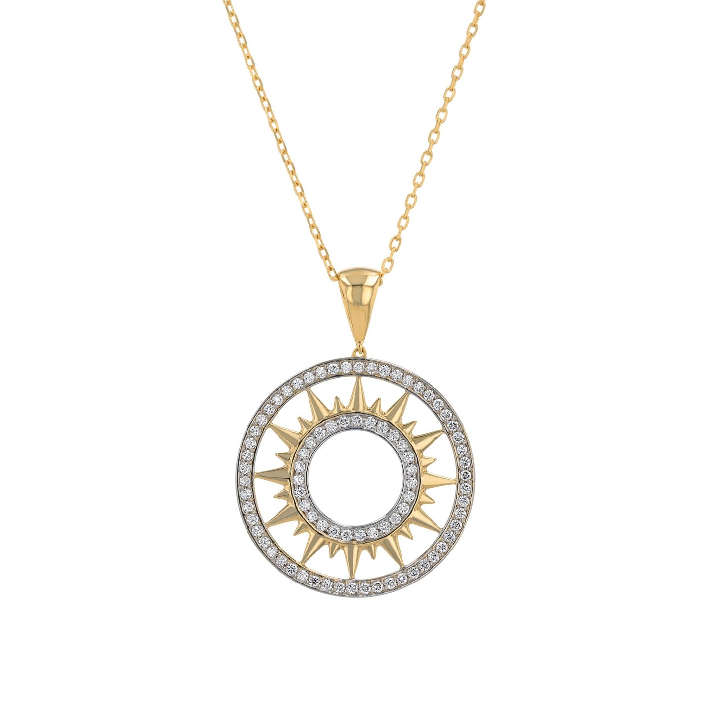 Granada Sun Necklace in Diamond - 18k Gold - Lynor