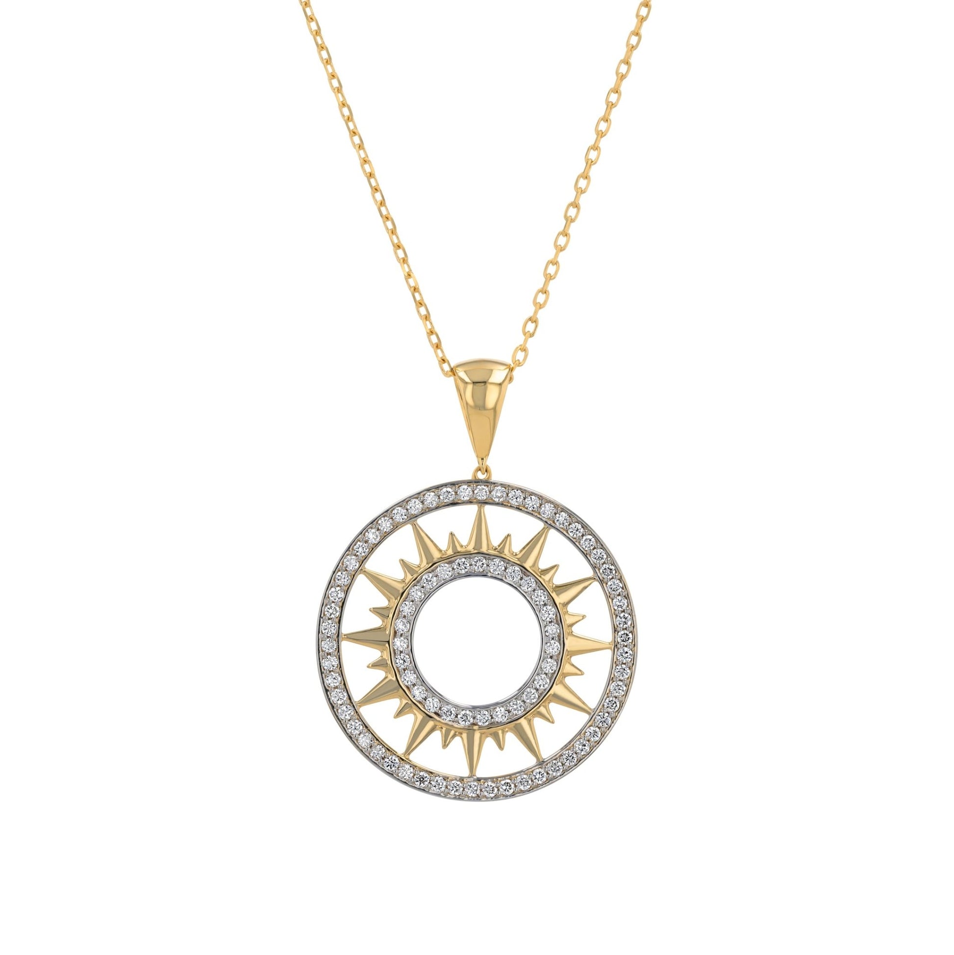 Granada Sun Necklace in Diamond - 18k Gold - Lynor