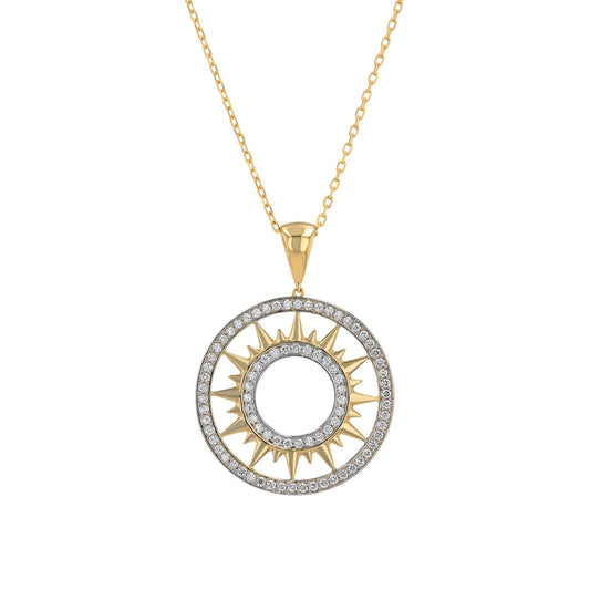 Granada Sun Necklace in Diamond - 18k Gold - Lynor
