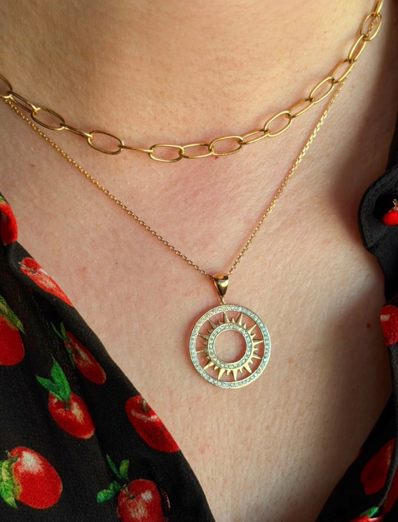 Granada Sun Necklace in Diamond - 18k Gold - Lynor