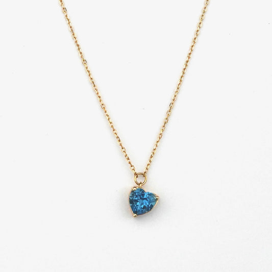 Heart Necklace in Topaz - 18k Gold - Lynor