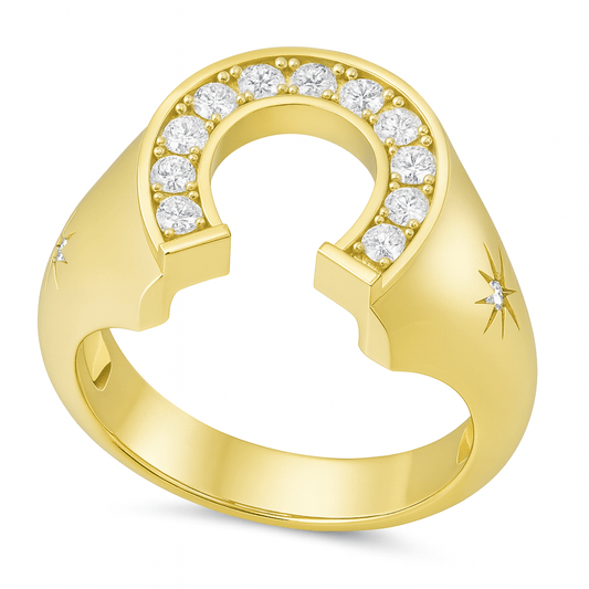 Horseshoe Ring in Diamond - 18k Gold - Lynor