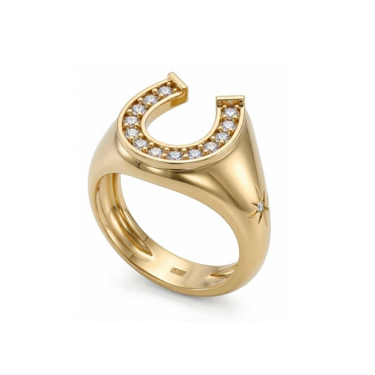 Horseshoe Ring in Diamond - 18k Gold - Lynor