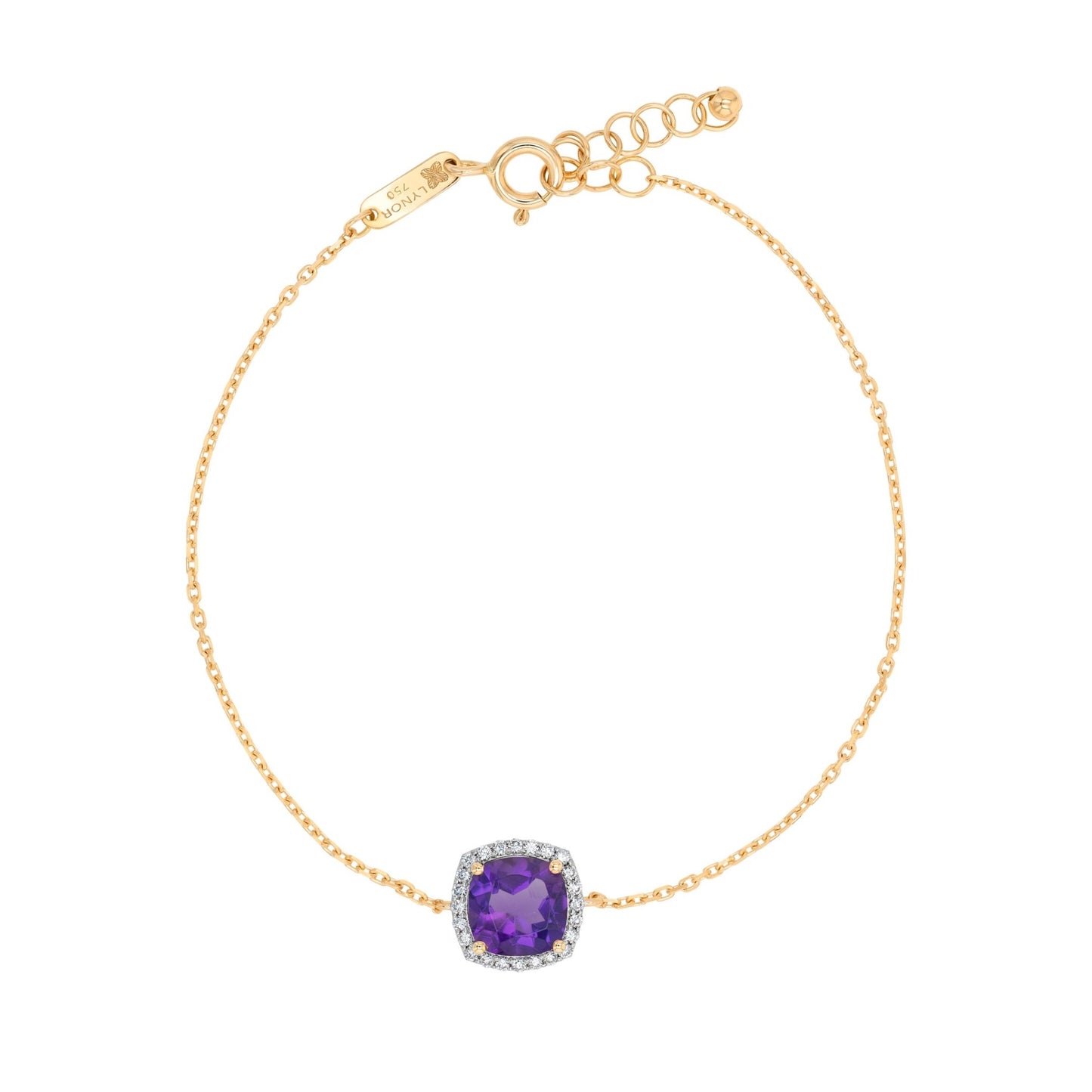 Iris Bracelet in Diamond and Amethyst - 18k Gold - Lynor