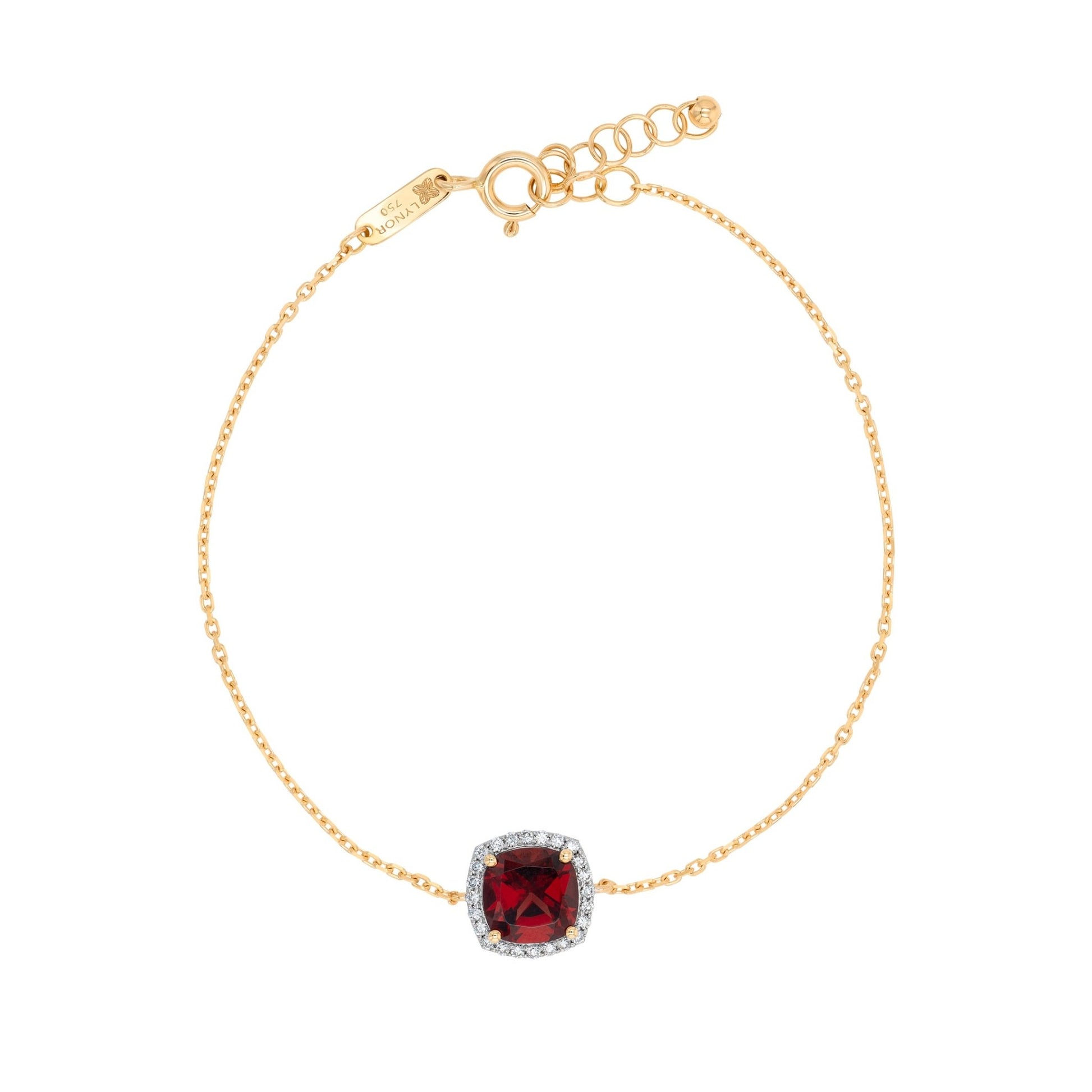 Iris Bracelet in Diamond and Garnet - 18k Gold - Lynor