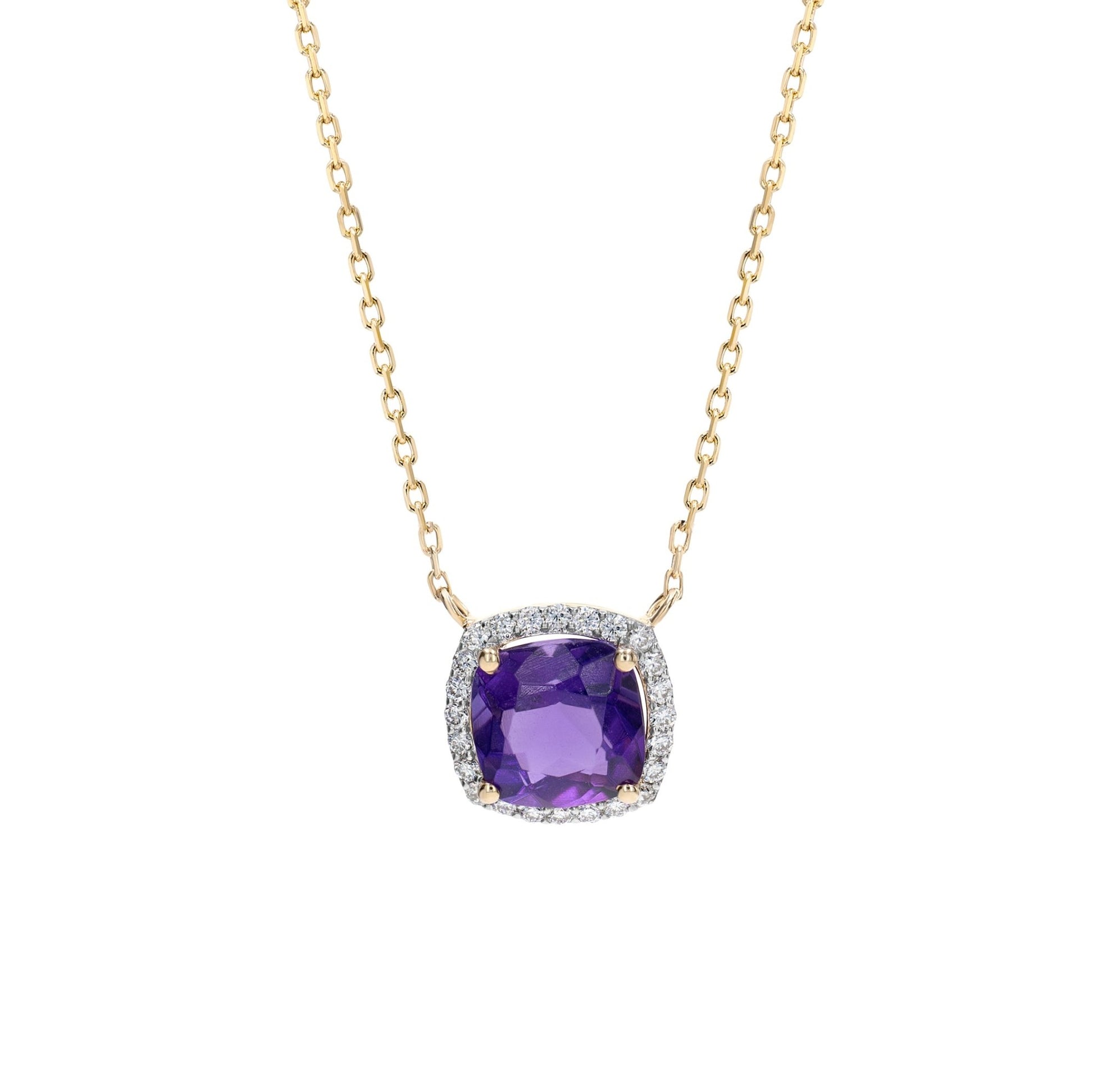 Iris Necklace in Diamond and Amethyst - 18k Gold - Lynor