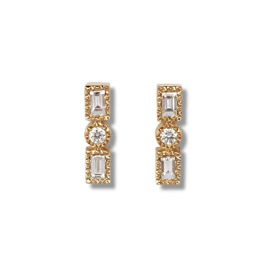 Logan Earrings in Diamond - 18k Gold - Lynor