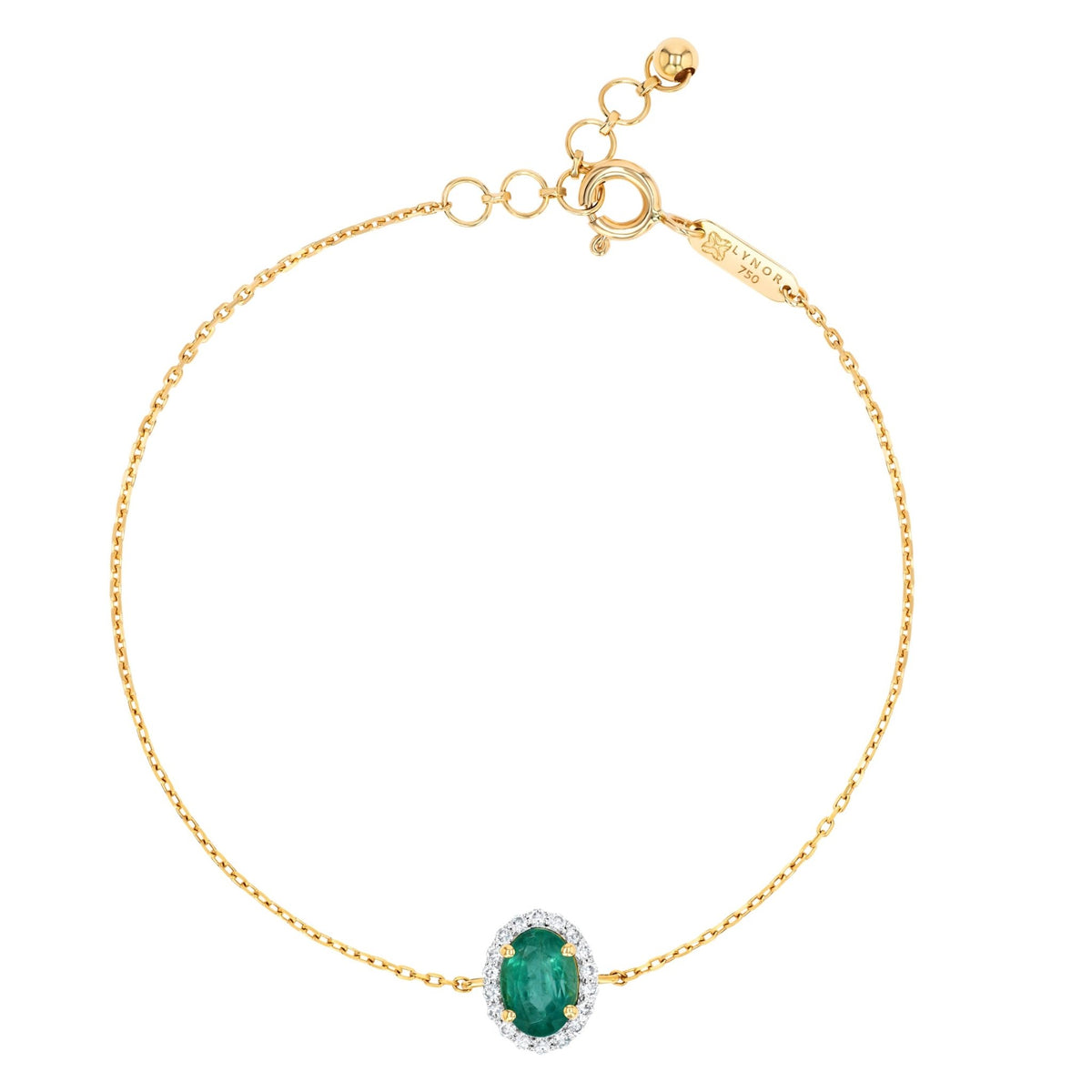 Luana Bracelet in Diamond and Emerald - 18k Gold - Lynor