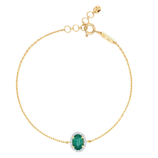 Luana Bracelet in Diamond and Emerald - 18k Gold - Lynor