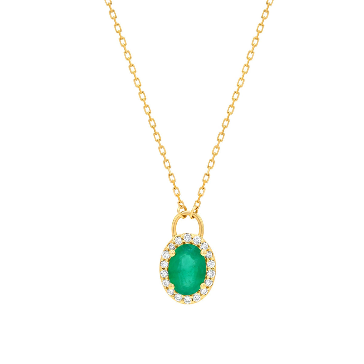 Luana Necklace in Diamond and Emerald - 18k Gold - Lynor