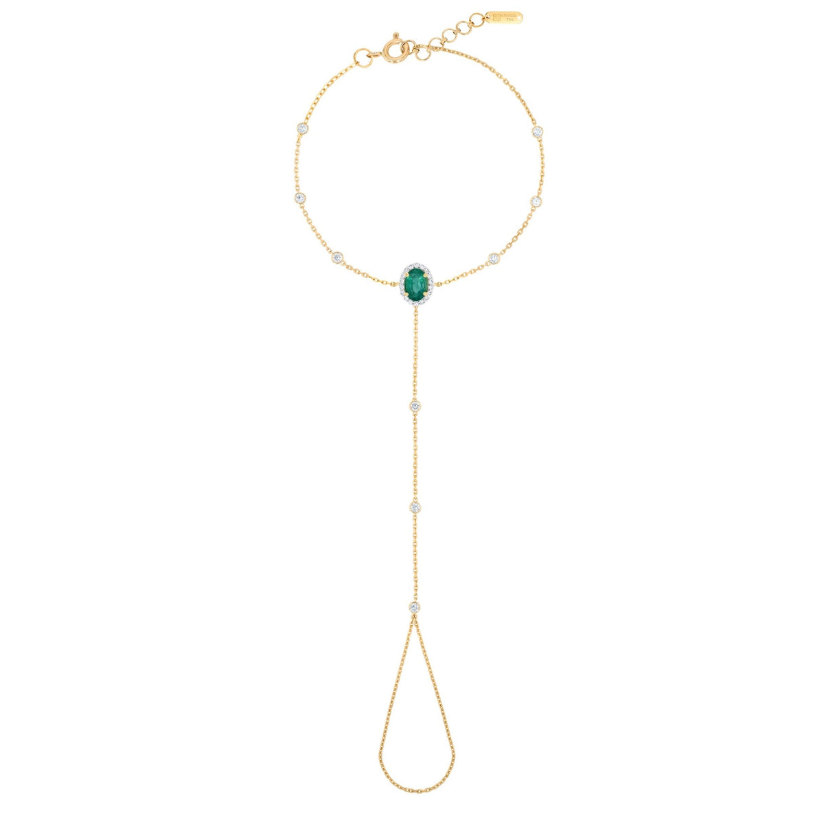 Luana Panja Bracelet in Diamond and Emerald - 18k Gold - Lynor