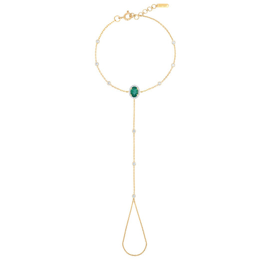 Luana Panja Bracelet in Diamond and Emerald - 18k Gold - Lynor