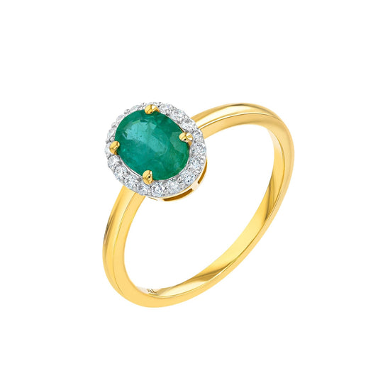 Luana Ring in Diamond and Emerald - 18k Gold - Lynor