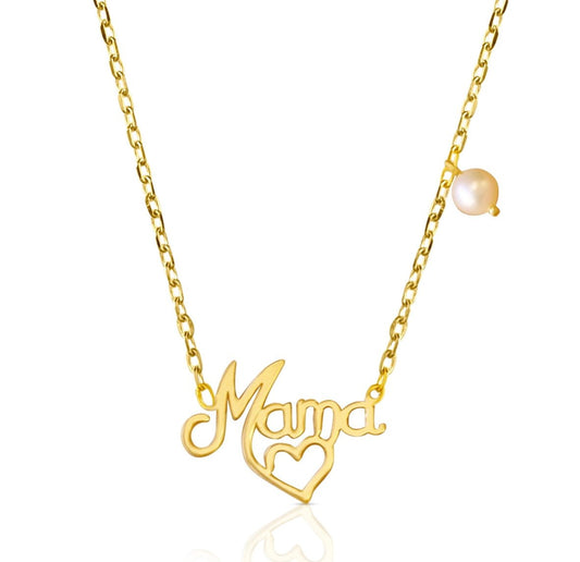 Mama Necklace in Pearl - 18k Gold - Lynor