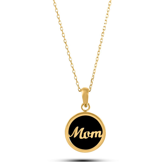 Mom Icon Necklace in Black Onyx - 18k Gold - Lynor