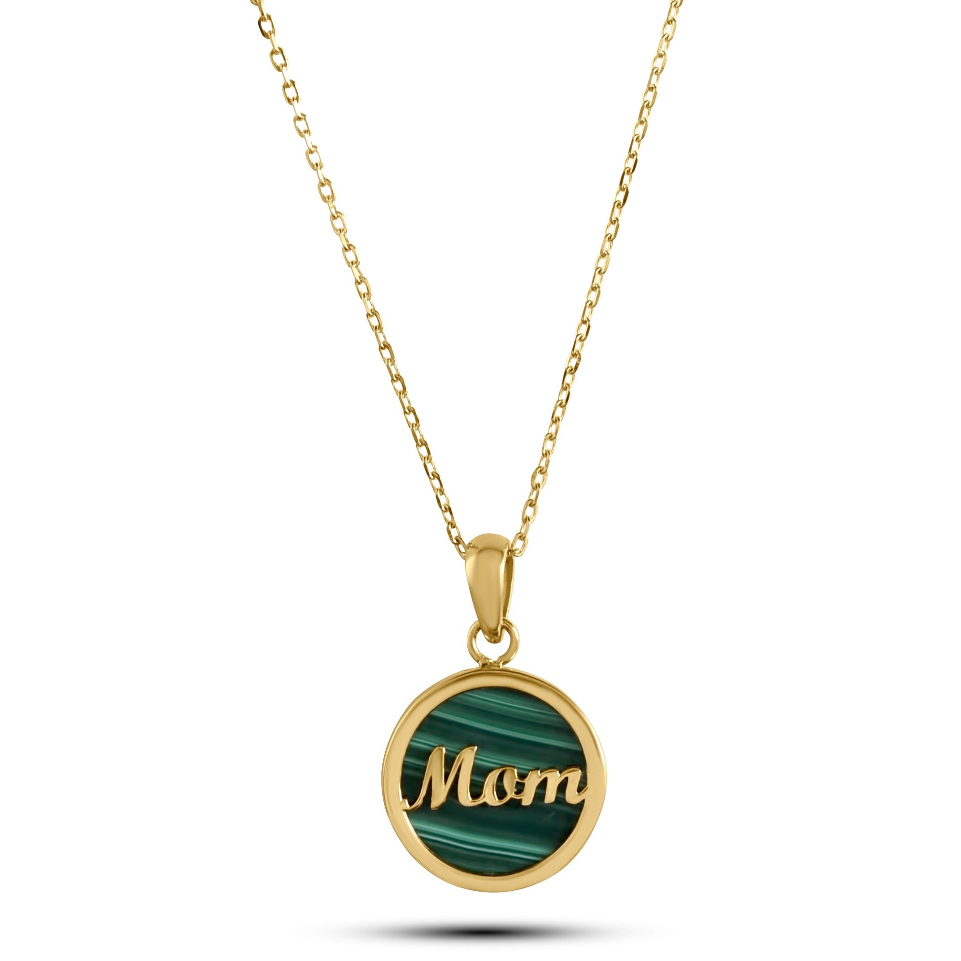 Mom Icon Necklace in Green Malachite - 18k Gold - Lynor