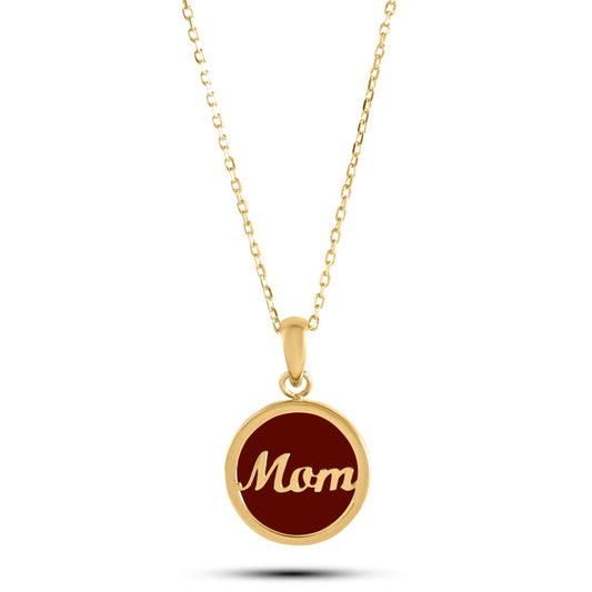 Mom Icon Necklace in Red Carnelian - 18k Gold - Lynor