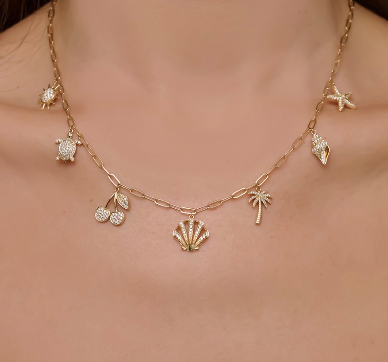 My Summer Shine Necklace in Diamond - 18k Gold - Lynor