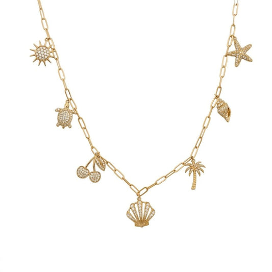 My Summer Shine Necklace in Diamond - 18k Gold - Lynor