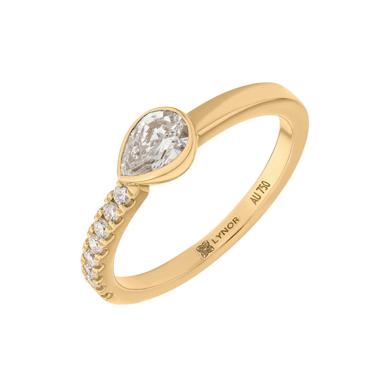 Pera Ring in Lab Grown Diamond - 18k Gold - Lynor
